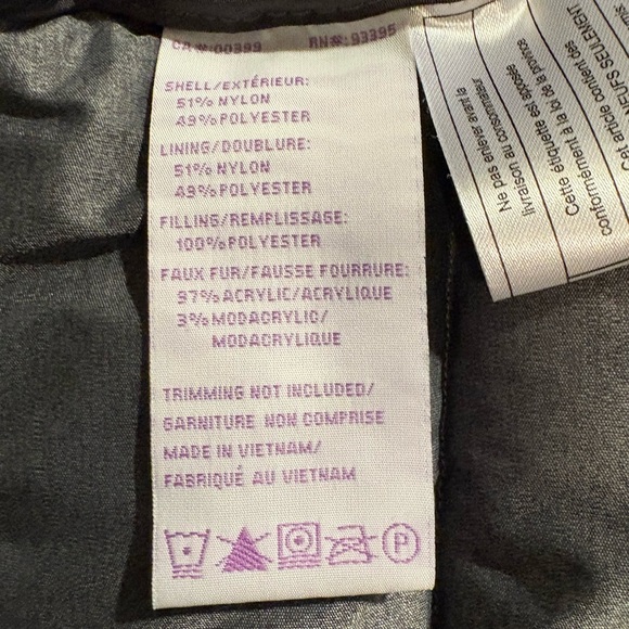 Womens TanJay Navy Puffer Coat with Faux Fur Trim, Sz S, great condition. - Picture 9 of 13